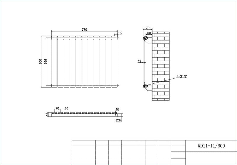 Harley White Horizontal Column Radiators – 600mm Height Single / Double