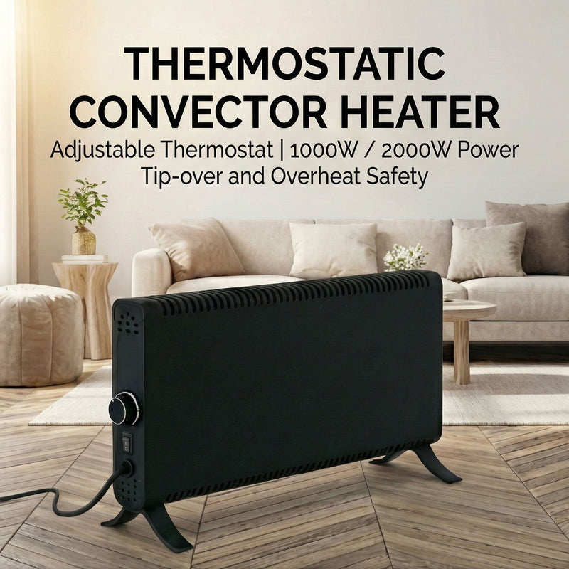 2000W Electric Convector Heater – Portable Radiator with Adjustable Thermostat