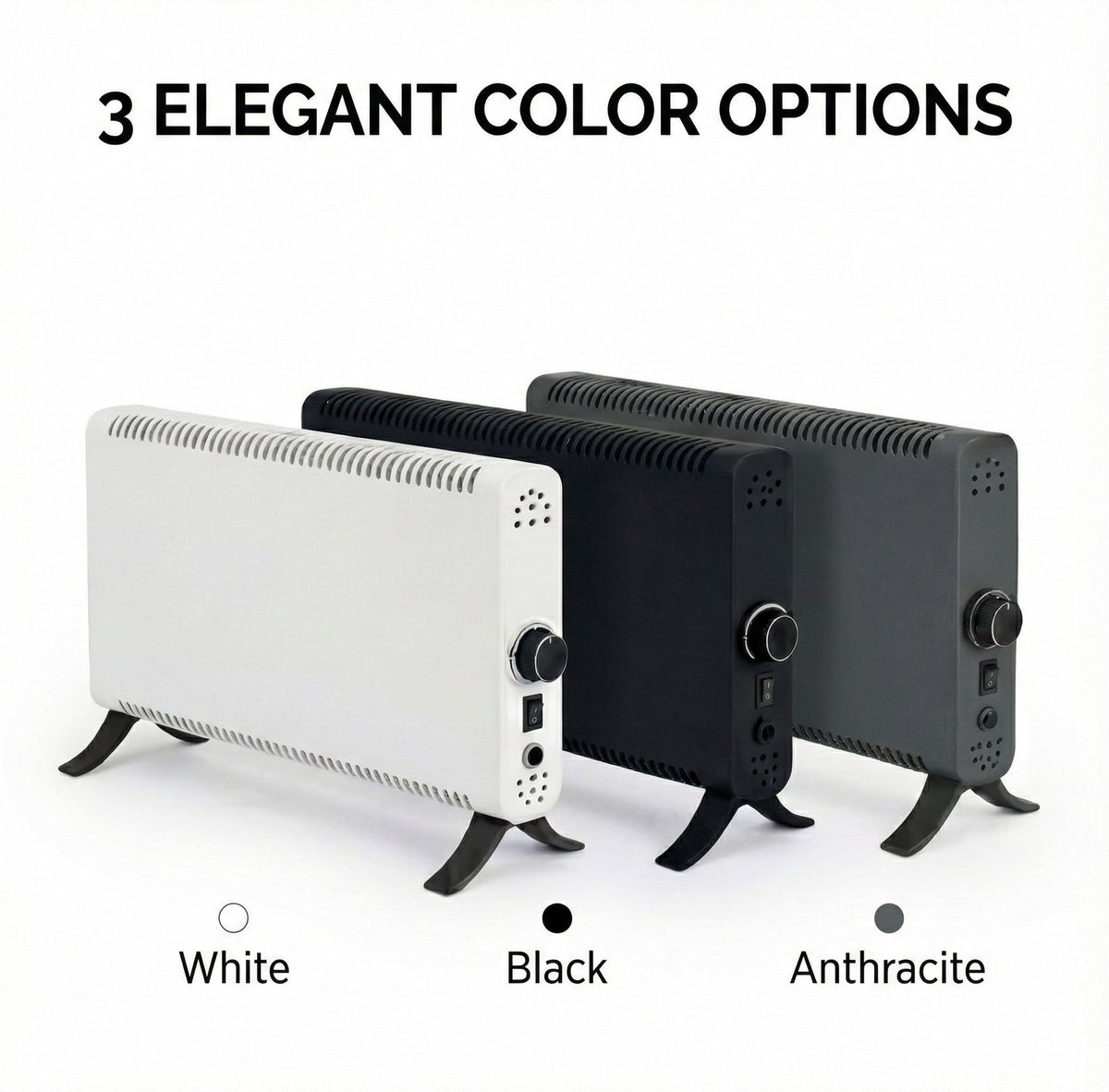 2000W Electric Convector Heater – Portable Radiator with Adjustable Thermostat