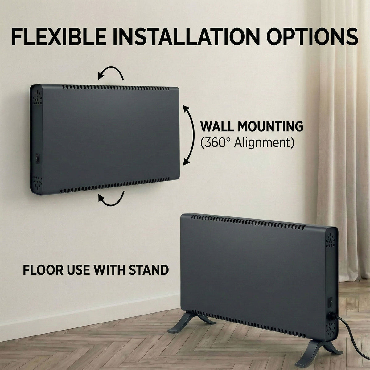 2000W Electric Convector Heater – Portable Freestanding Radiator