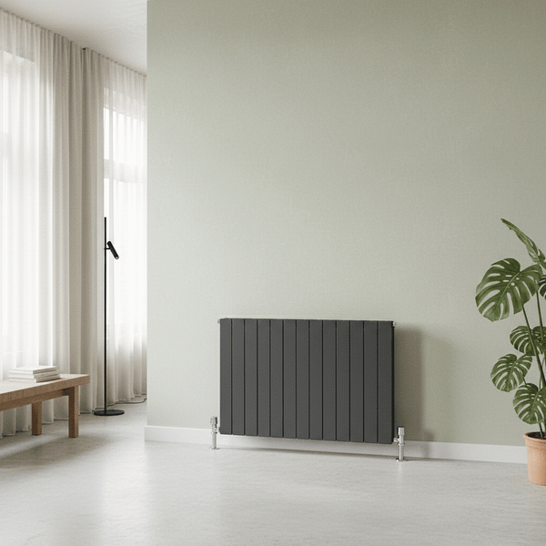 Flatty Anthracite 600mm Horizontal Column Radiator – Single & Double Panel