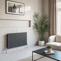 Flatty Anthracite 600mm Horizontal Column Radiator – Single & Double Panel