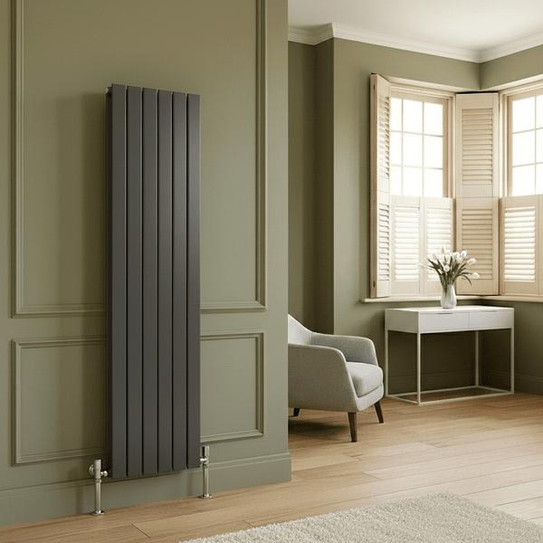 Flatty Anthracite Vertical Column Panel Radiator – Single & Double
