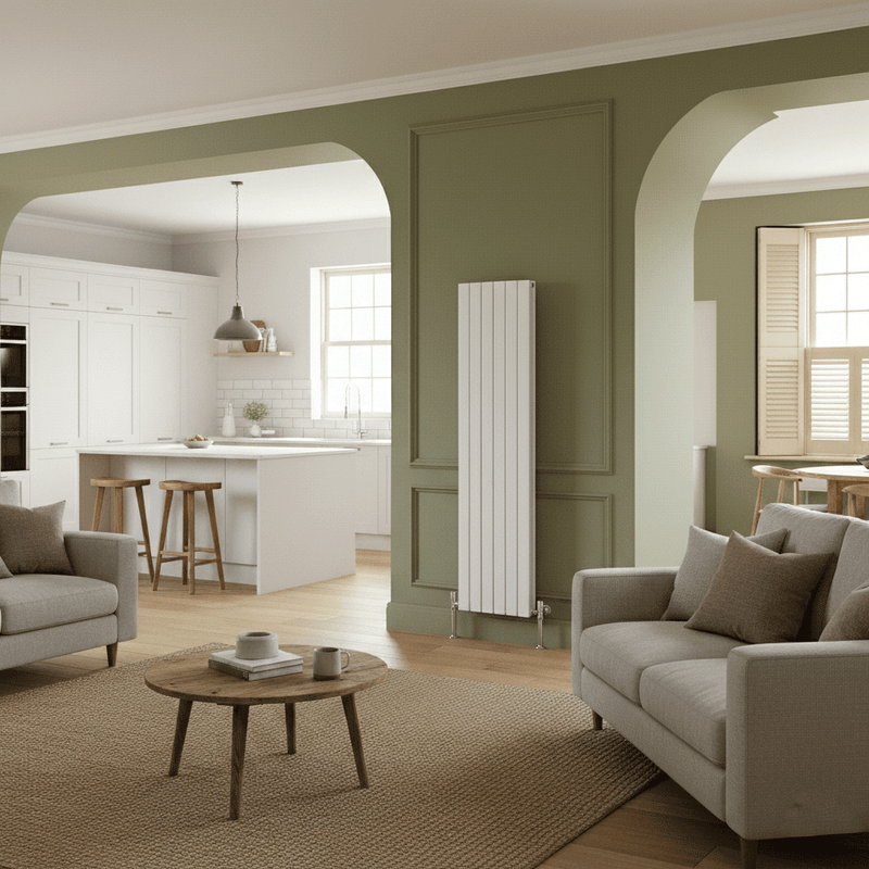Flatty White Vertical Column Panel Radiator – Single & Double