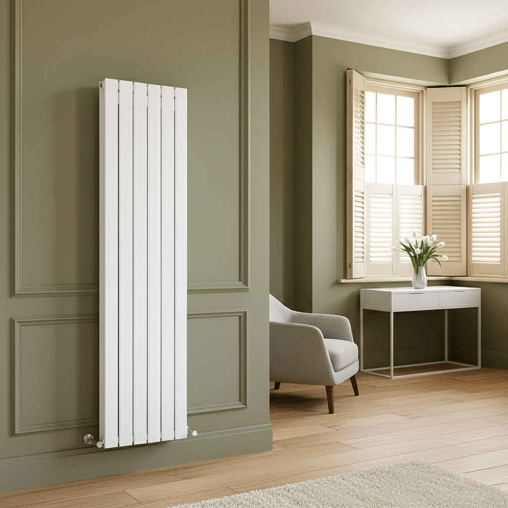 Flatty White Vertical Column Panel Radiator – Single & Double