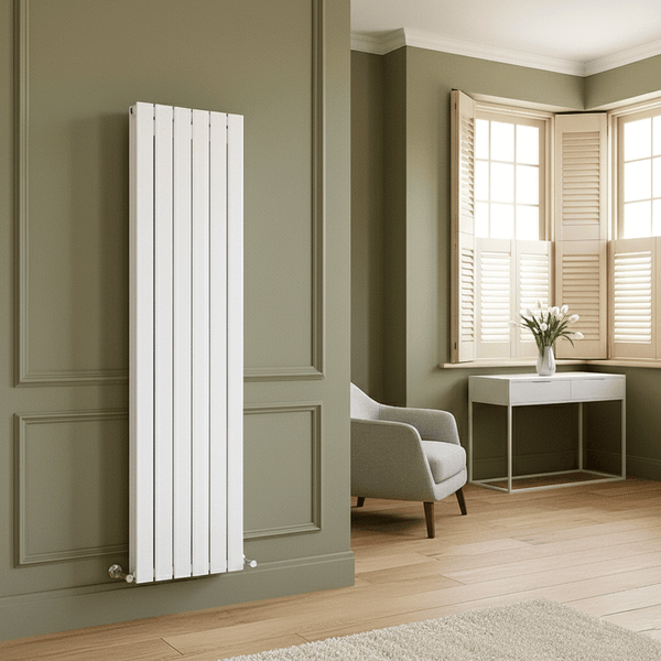 Flatty White Vertical Column Panel Radiator – Single & Double