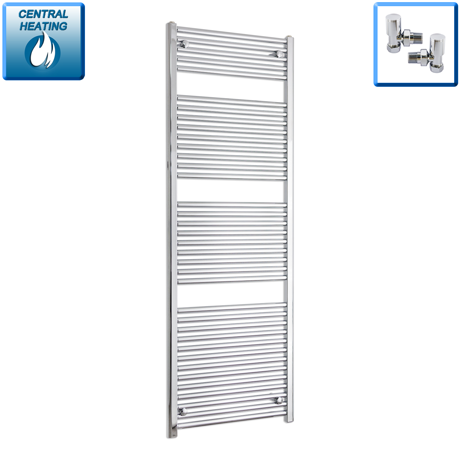 Chrome Heated Towel Rail 500 x 1744mm