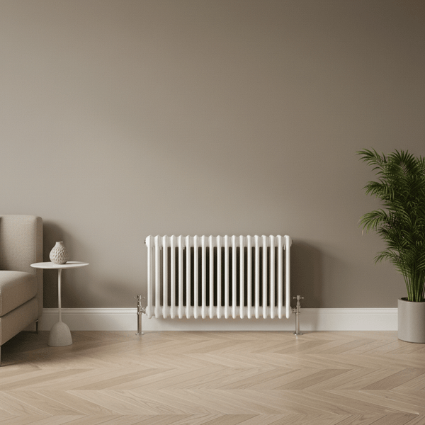 Antico White Horizontal Column Radiator, 300–750 mm, 9–30 Bars