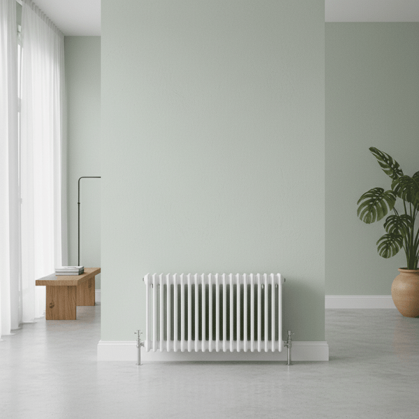 Antico White Horizontal Column Radiator, 300–750 mm, 9–30 Bars
