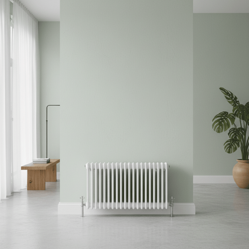 Antico White Horizontal Column Radiator, 300–750 mm, 9–30 Bars