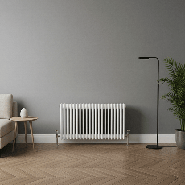 Antico White Horizontal Column Radiator, 300–750 mm, 9–30 Bars