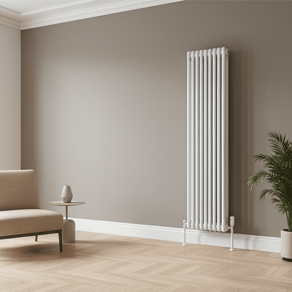 Antico White Vertical Column Radiator – 1500 & 1800mm Height (2–3 Column)