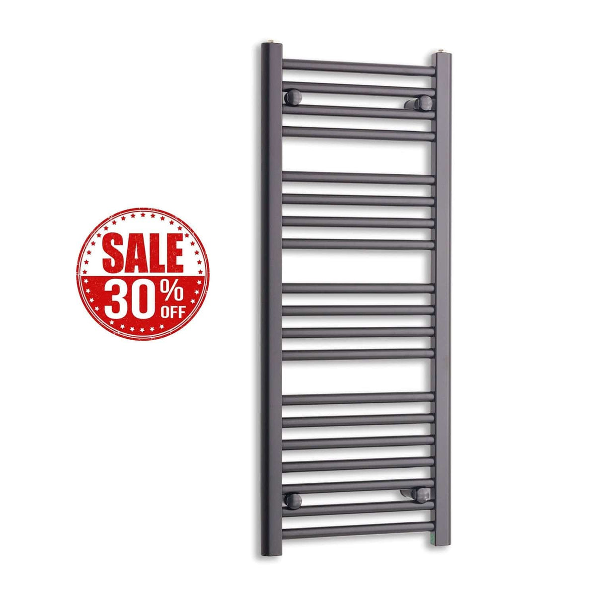 Without Valves Black Towel Rail 1000 mm High 400 mm Wide Central Heating