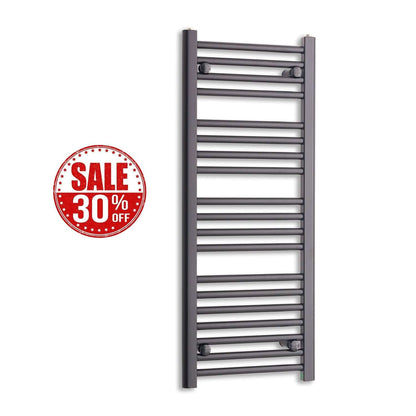 Without Valves Black Towel Rail 1000 mm High 400 mm Wide Central Heating