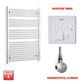 1200 x 800mm Chrome Electric Heated Towel Rail – Pre-Filled Straight Radiator
