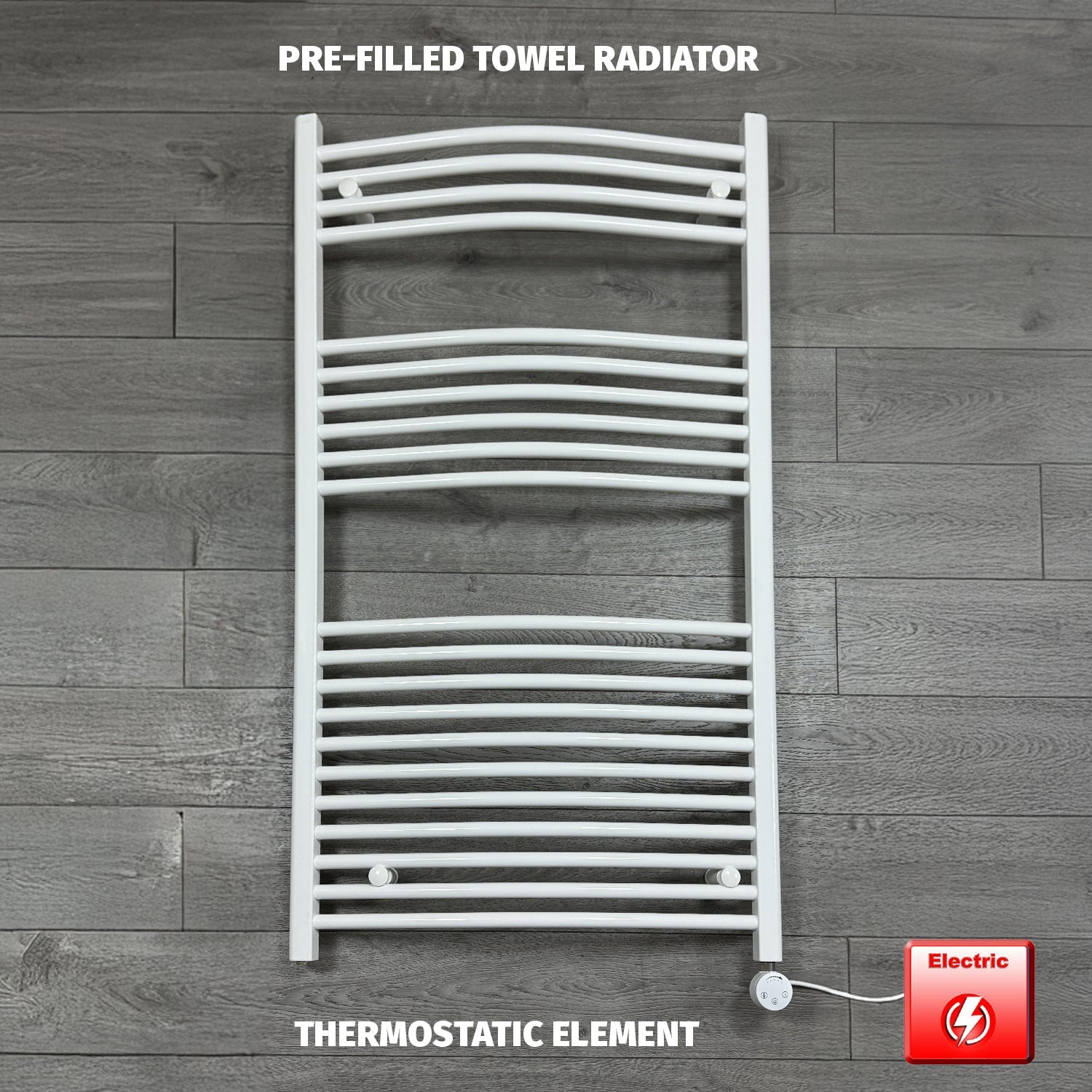 White Electric Heated Towel Rail 750 x 1300mm