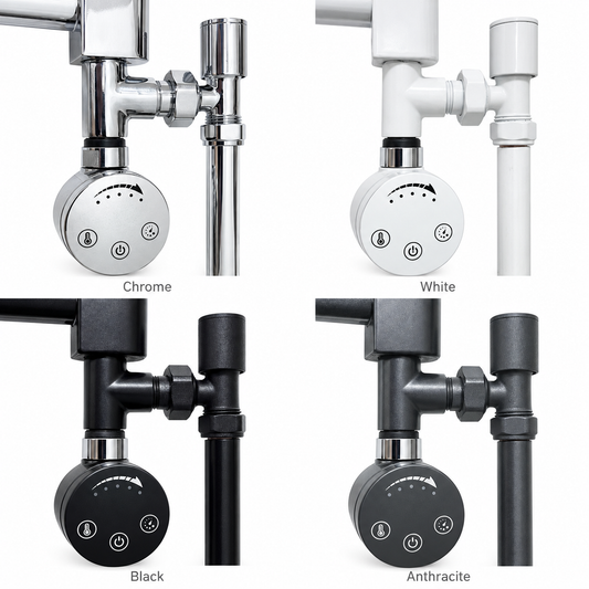 ER-Touch dual fuel kit in Chrome, White, Black and Anthracite - installed finish illustrations
