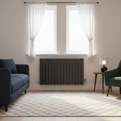 Flatty anthracite horizontal column panel radiator