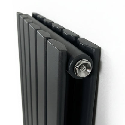 Flatty anthracite vertical column panel radiator