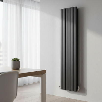 Flatty anthracite vertical column panel radiator