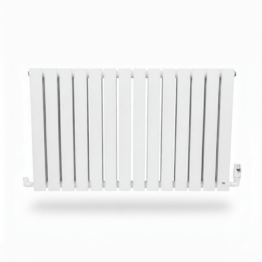 Flatty white horizontal column panel radiator