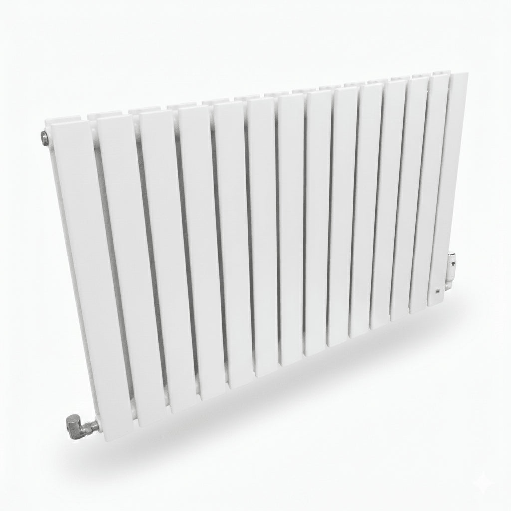 Flatty white horizontal column panel radiator