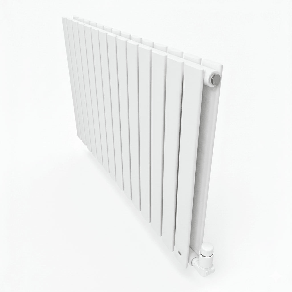 Flatty white horizontal column panel radiator