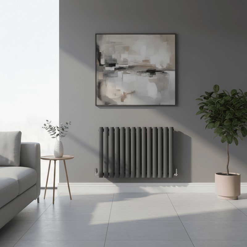 Rondy Anthracite 600mm Horizontal Designer Radiator – Single & Double Panel