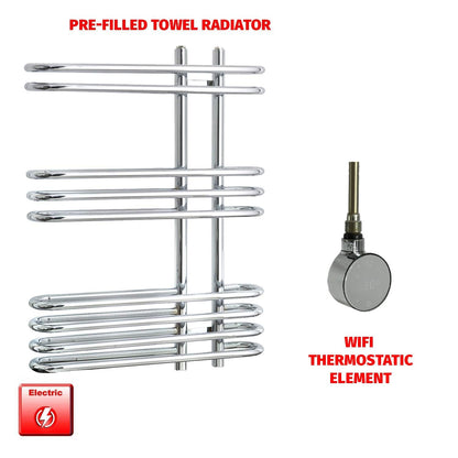 ER-Wifi Thermostatic Salina Designer Pre-Filled Electric Chrome Towel Radiator