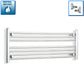 With Angled Valve 1000mm Wide 400mm High Flat Chrome Heated Towel Radiator