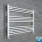 With Angled Valve 1000mm Wide 700mm High Flat White Heated Towel Rail Radiator