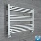 With Straight Valve 1000mm Wide 700mm High Flat White Heated Towel Rail Radiator