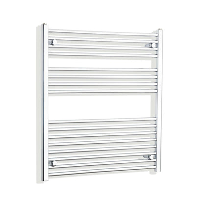 With Straight Valve 1000mm Wide 900mm High Flat Chrome Heated Towel Rail HTR