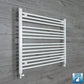 With Straight Valve 1200mm Wide 800mm High Flat White Heated Towel Rail Radiator