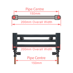200 x 1600 Chrome Dual Fuel Flat Heated Towel Rail