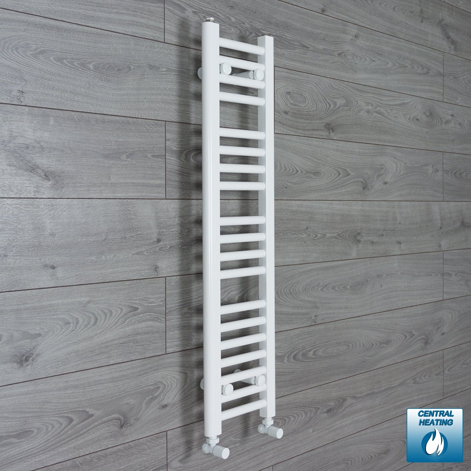 With Angled Valve 200mm Wide 1000mm High Flat White Heated Towel Radiator HTR
