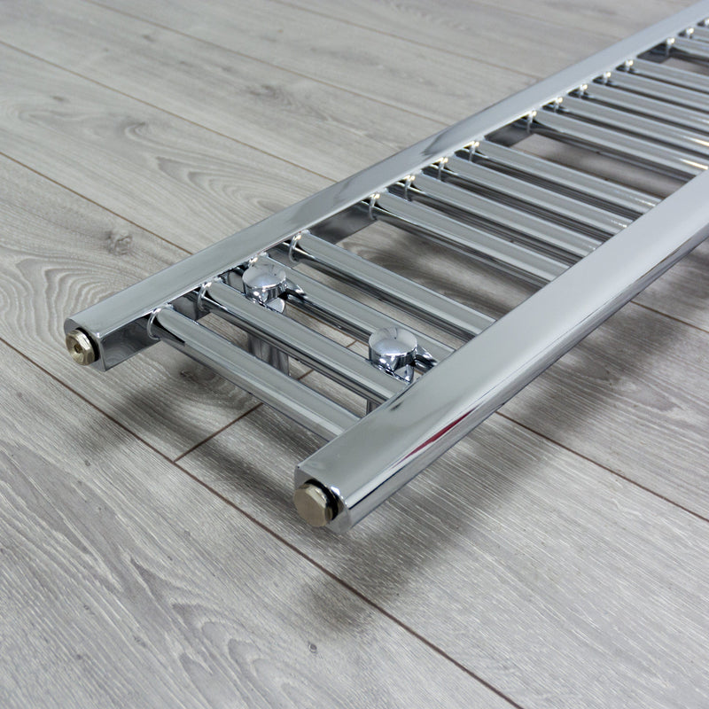 200mm Wide 1400mm High Flat Chrome Heated Towel Rail Radiator