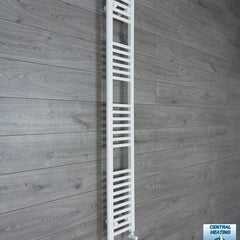With Angled Valve 200mm Wide 1600mm High Flat White Heated Towel Rail Radiator HTR