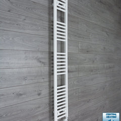 With Straight Valve 200mm Wide 1600mm High Flat White Heated Towel Rail Radiator HTR