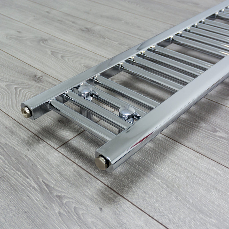 200mm Wide 1800mm High Flat Chrome Heated Towel Radiator