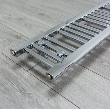250mm Wide 1600mm High Flat Chrome Heated Towel Radiator