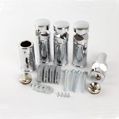 250mm Wide 800mm High Flat Chrome Heated Towel Rail Radiator