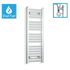 300 x 1000 Chrome Dual Fuel Flat Heated Towel Rail