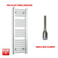 Single Heat Element 300 x 1000 Flat Chrome Pre-Filled Electric Towel Radiator