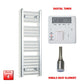 Single Heat Element + Digital Timer 300 x 1000 Flat Chrome Pre-Filled Electric Towel Radiator