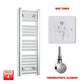Thermostatic Element + Wifi Timer 300 x 1000 Flat Chrome Pre-Filled Electric Towel Radiator