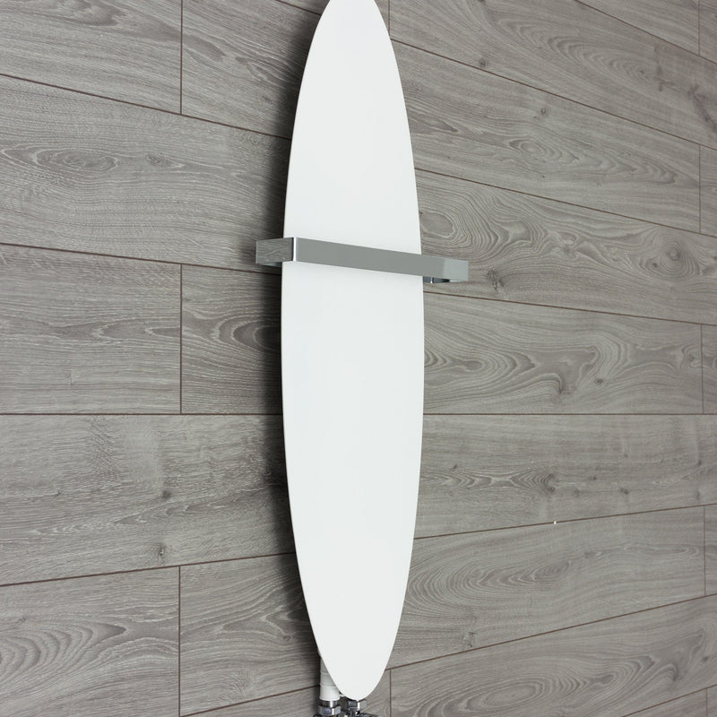 WHITE 300 x 1000 White Designer Heated Towel Rail Surf Style HTR