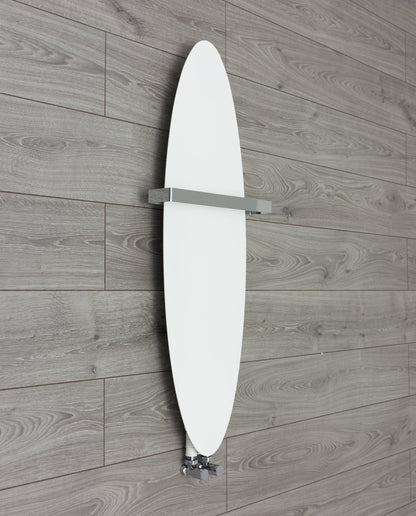 WHITE 300 x 1000 White Designer Heated Towel Rail Surf Style HTR