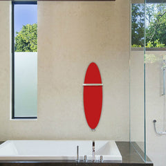RED 300 x 1000 White Designer Heated Towel Rail Surf Style HTR
