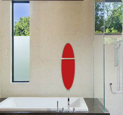 RED 300 x 1000 White Designer Heated Towel Rail Surf Style HTR